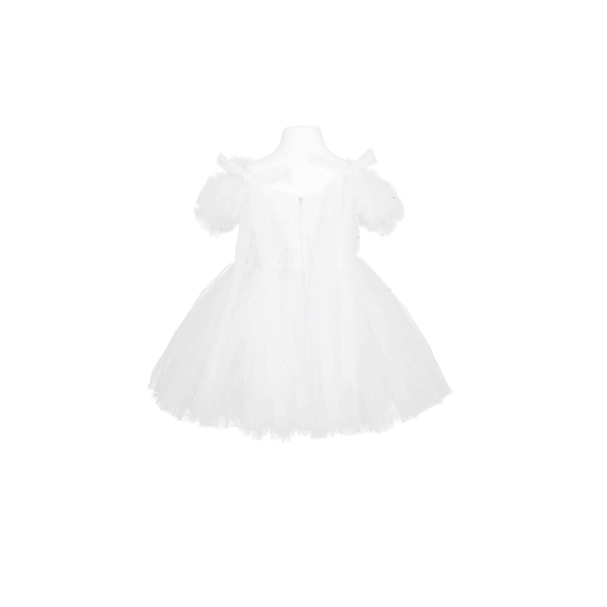 White with pearls girl dress