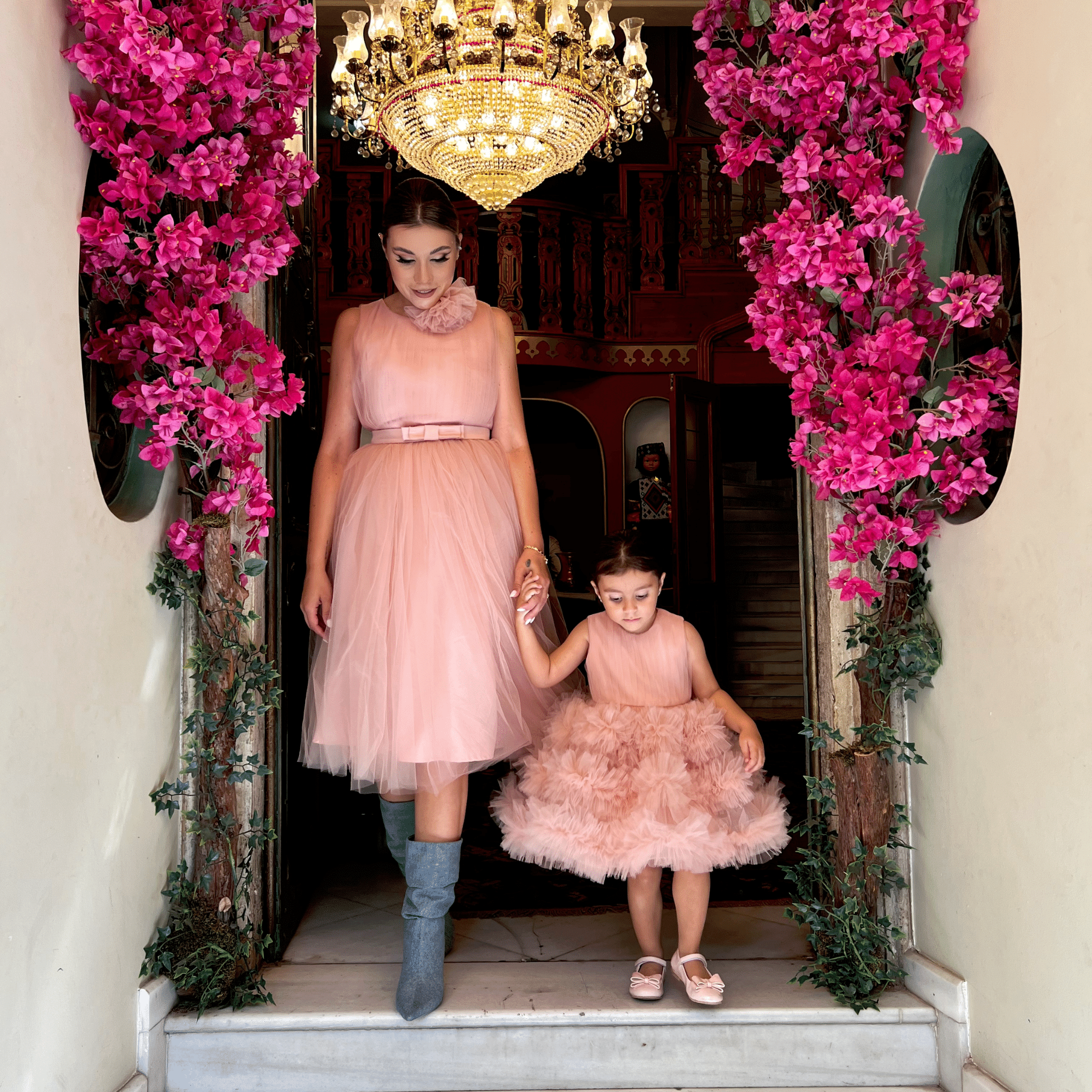 Powder pink girl dress